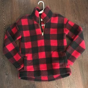 Old Navy Buffalo Check Sherpa Pullover